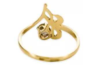 Желтый перидот 14-кв Желтое золото Кольцо Винтаж изделия vrc095y